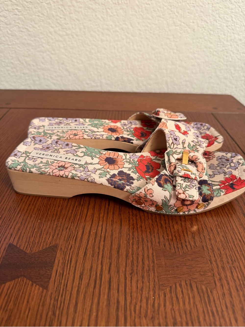 Veronica Beard Floral Clog Sandals